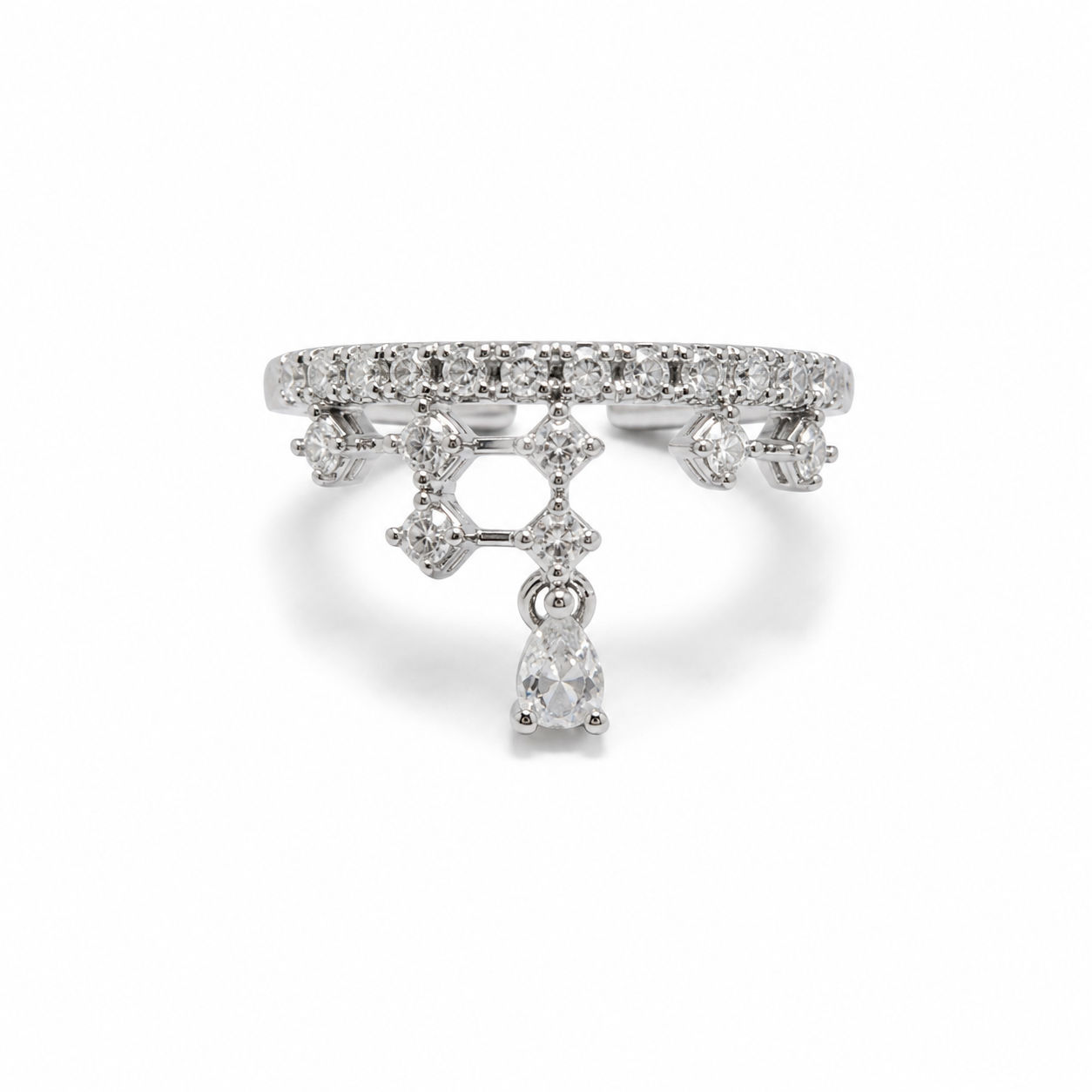 White Zircon Minimal Ring