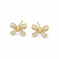 Golden Ribbon Bow Stud Earrings