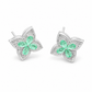 Mint Blossom Floral Stud Earrings