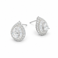Radiant Teardrop Double Halo Stud Earrings