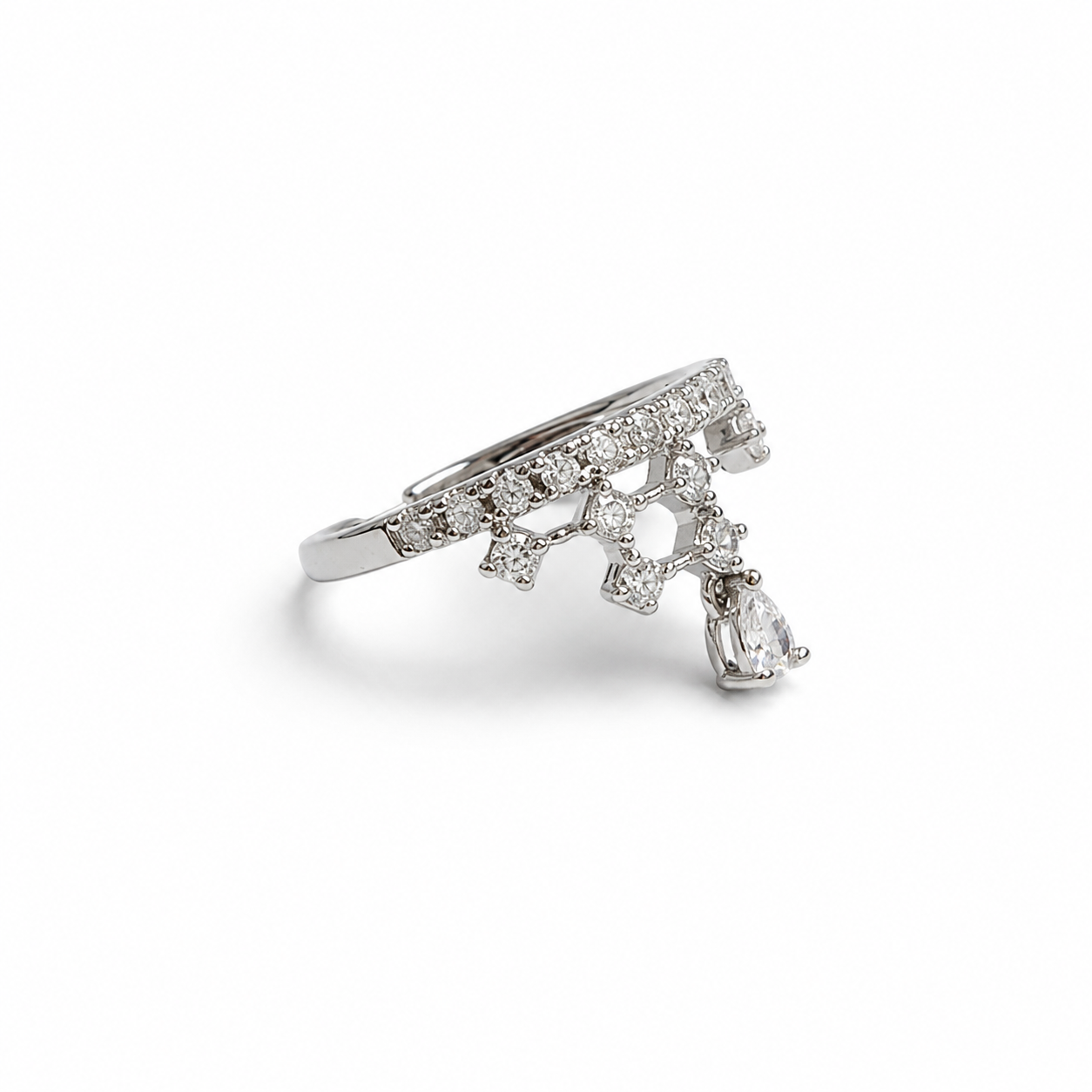 White Zircon Minimal Ring