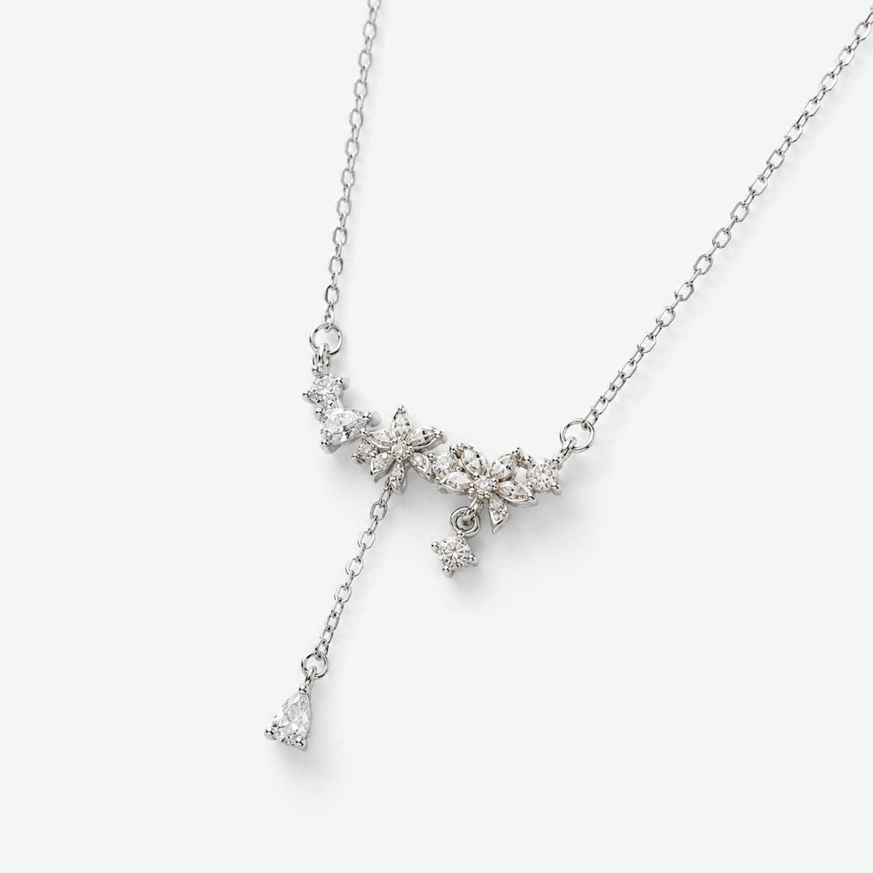 White Lace Chain Necklace