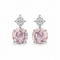 Blush Pink Cushion Sparkle Drop Earrings