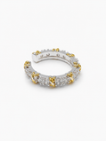 Light Yellow Cross Ring Silver-Tone