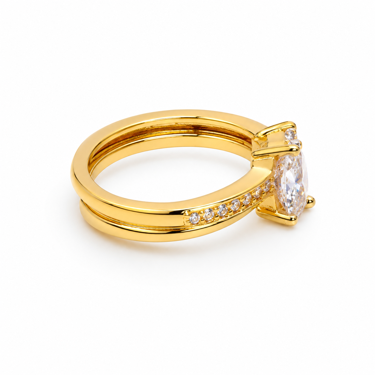 Layered Zircon Ring