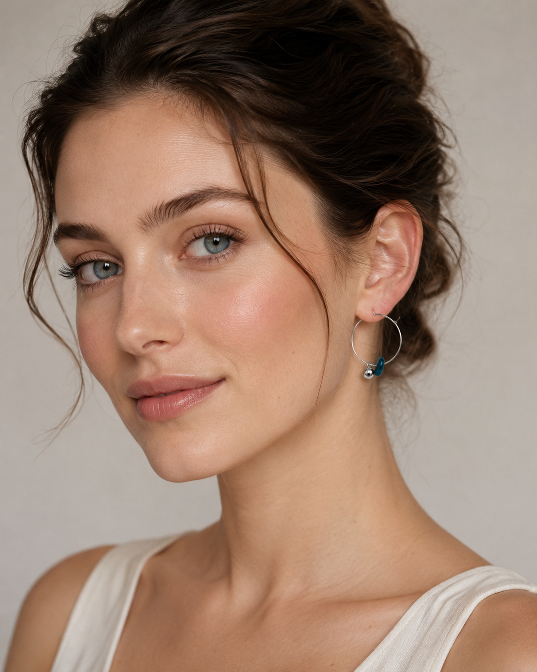 Blue Stone Minimal Earrings