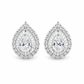 Radiant Teardrop Double Halo Stud Earrings