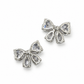 Sparkling Heart & Teardrop Bow Stud Earrings
