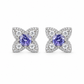 Violet Petal Sparkle Stud Earrings
