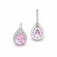 Blush Pink Teardrop Halo Stud Earrings