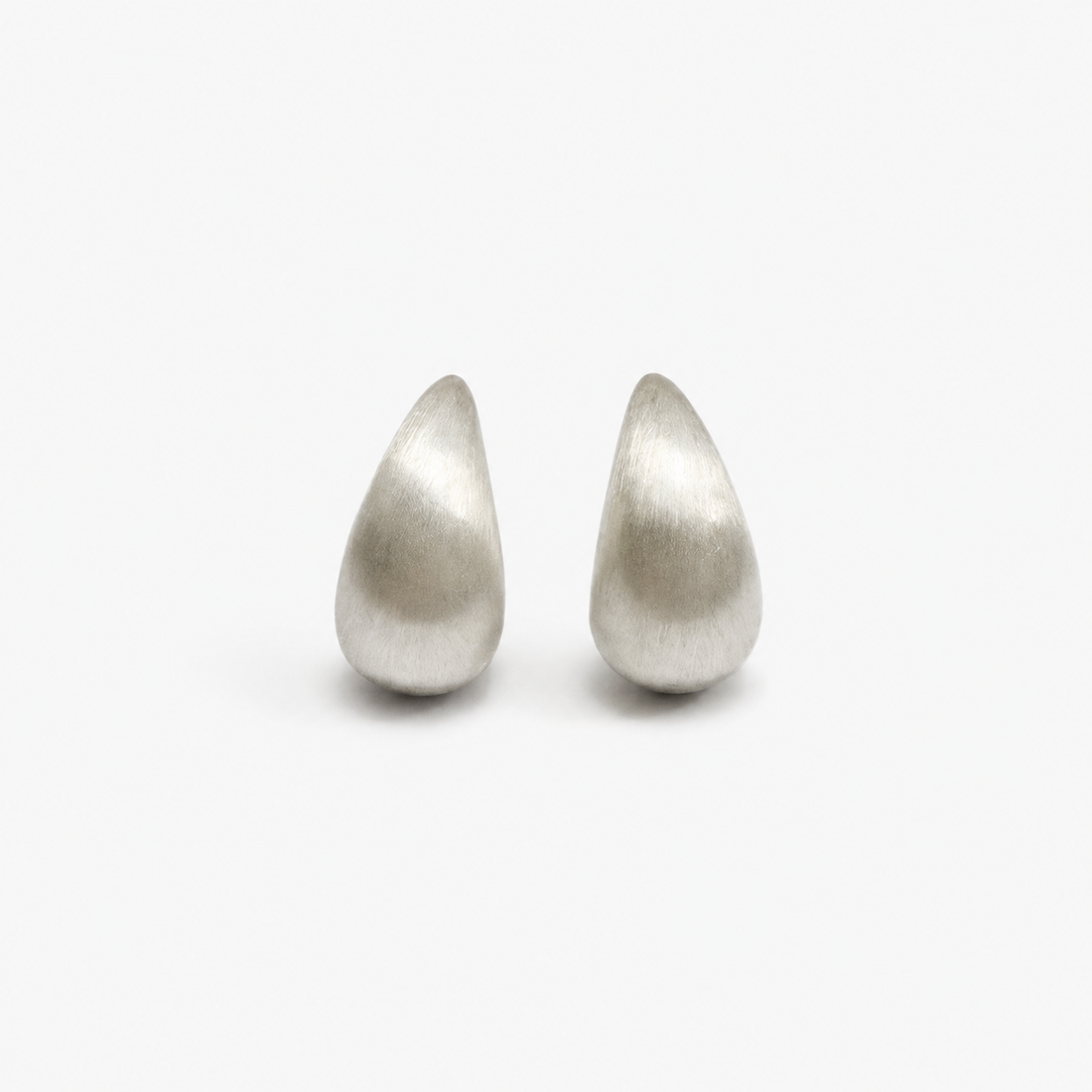 Silver Drop Brushed Earrings