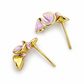 Lilac Swirl Gold-Tone Stud Earrings