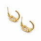 Golden Buckle Link Hoop Earrings