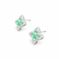 Mint Blossom Floral Stud Earrings