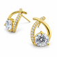 Golden Crossover Solitaire Stud Earrings