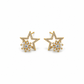 Golden Starlight Blossom Stud Earrings