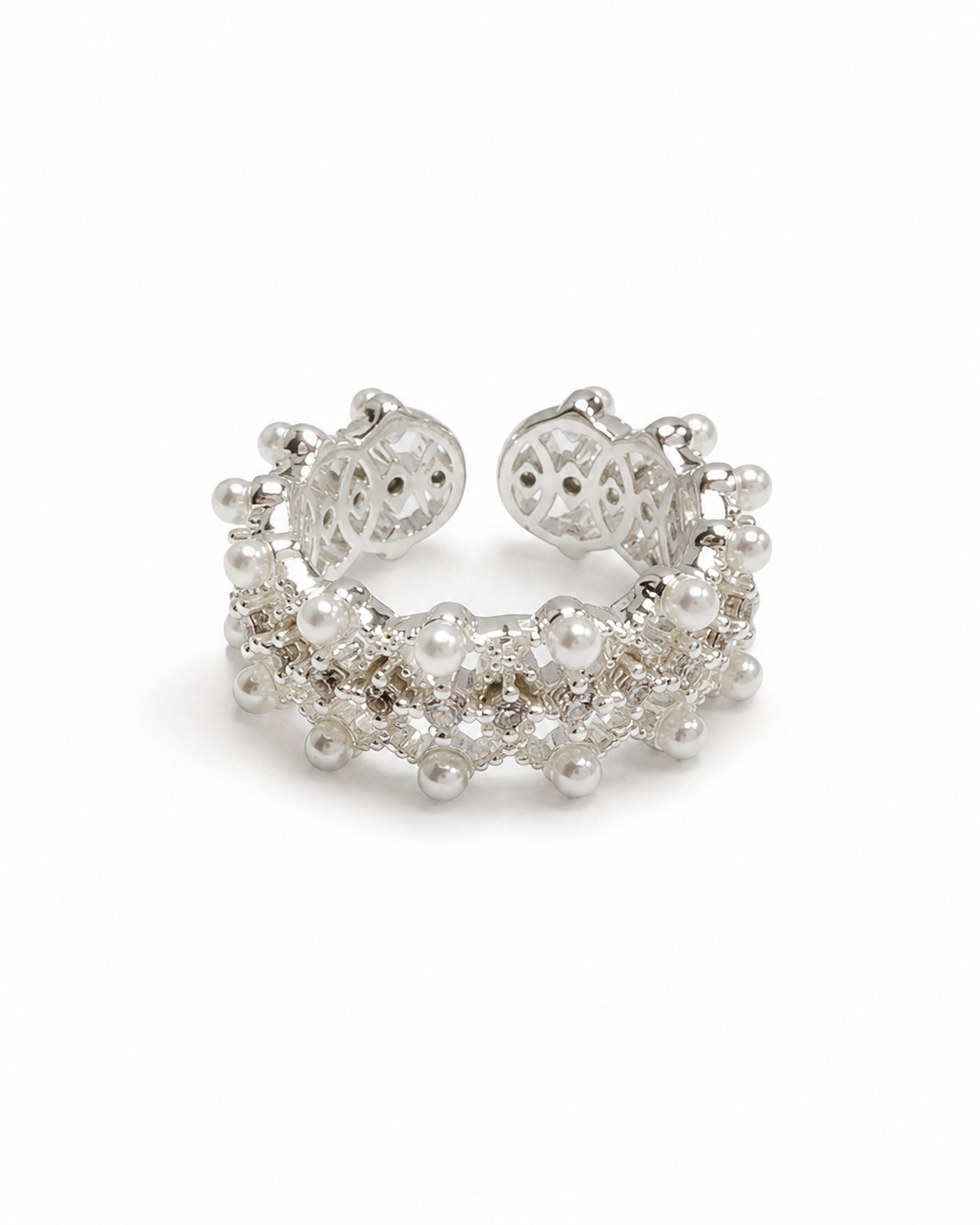 White Pearl Lace Ring