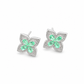 Mint Blossom Floral Stud Earrings