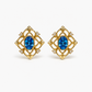 Blue Zircon Enamel Earrings
