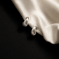 Silver Drop Brushed Earrings