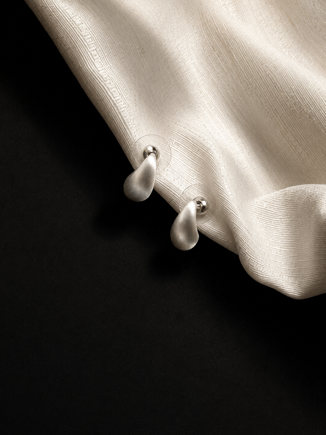 Silver Drop Brushed Earrings