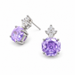 Lavender Cushion Sparkle Drop Earrings