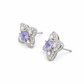 Violet Petal Sparkle Stud Earrings
