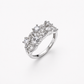 Silver-Tone Lace Harp Zircon Ring