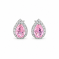 Blush Pink Teardrop Halo Stud Earrings