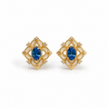 Blue Zircon Enamel Earrings