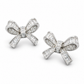 Golden Ribbon Bow Stud Earrings