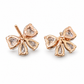 Sparkling Heart & Teardrop Bow Stud Earrings