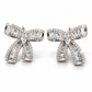 Marquise Sparkle Ribbon Bow Stud Earrings
