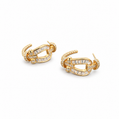 Golden Buckle Link Hoop Earrings