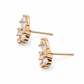 Sparkling Heart & Teardrop Bow Stud Earrings