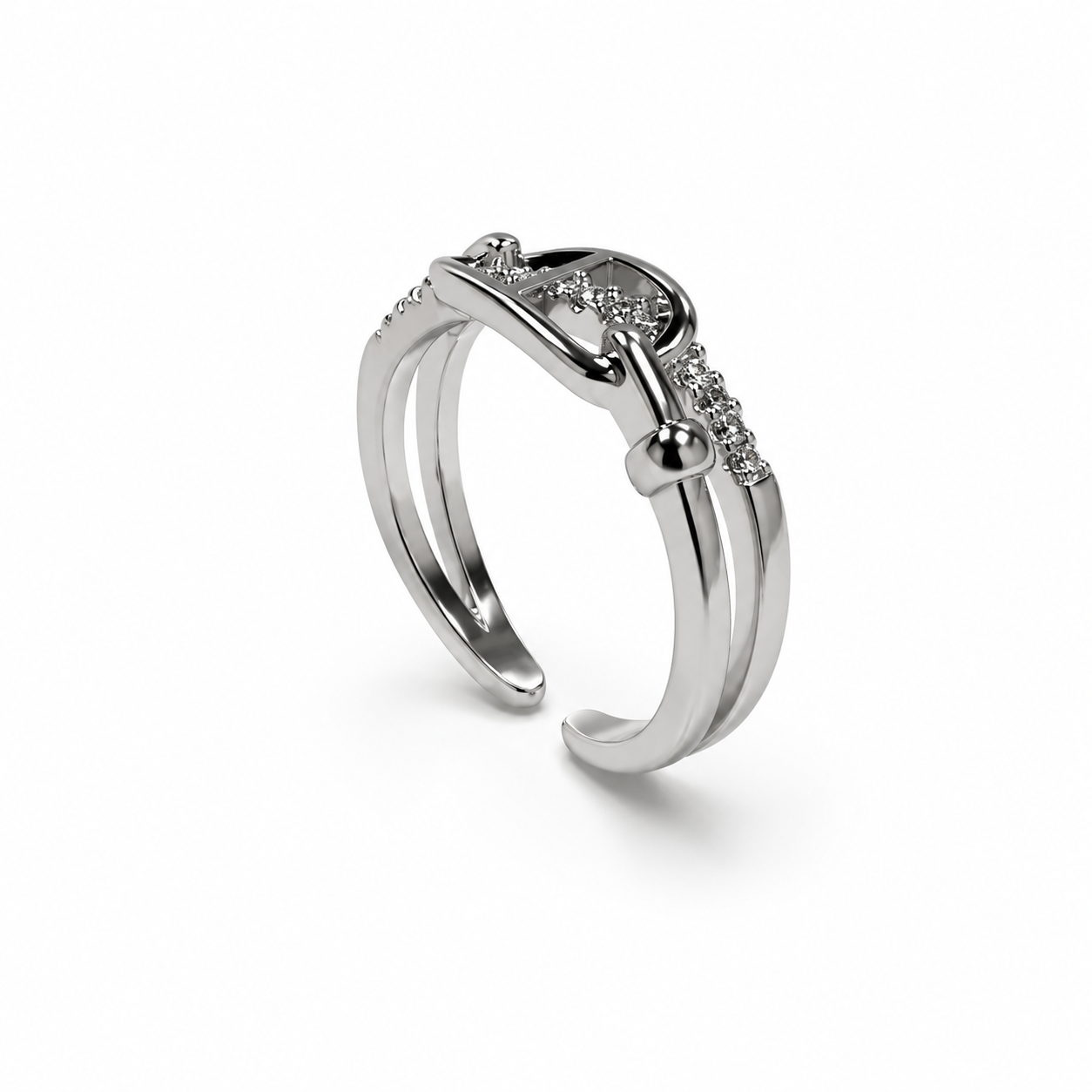 Elegant Silver-Tone Ring