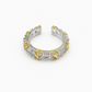 Light Yellow Cross Ring Silver-Tone
