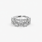 Silver-Tone Lace Harp Zircon Ring