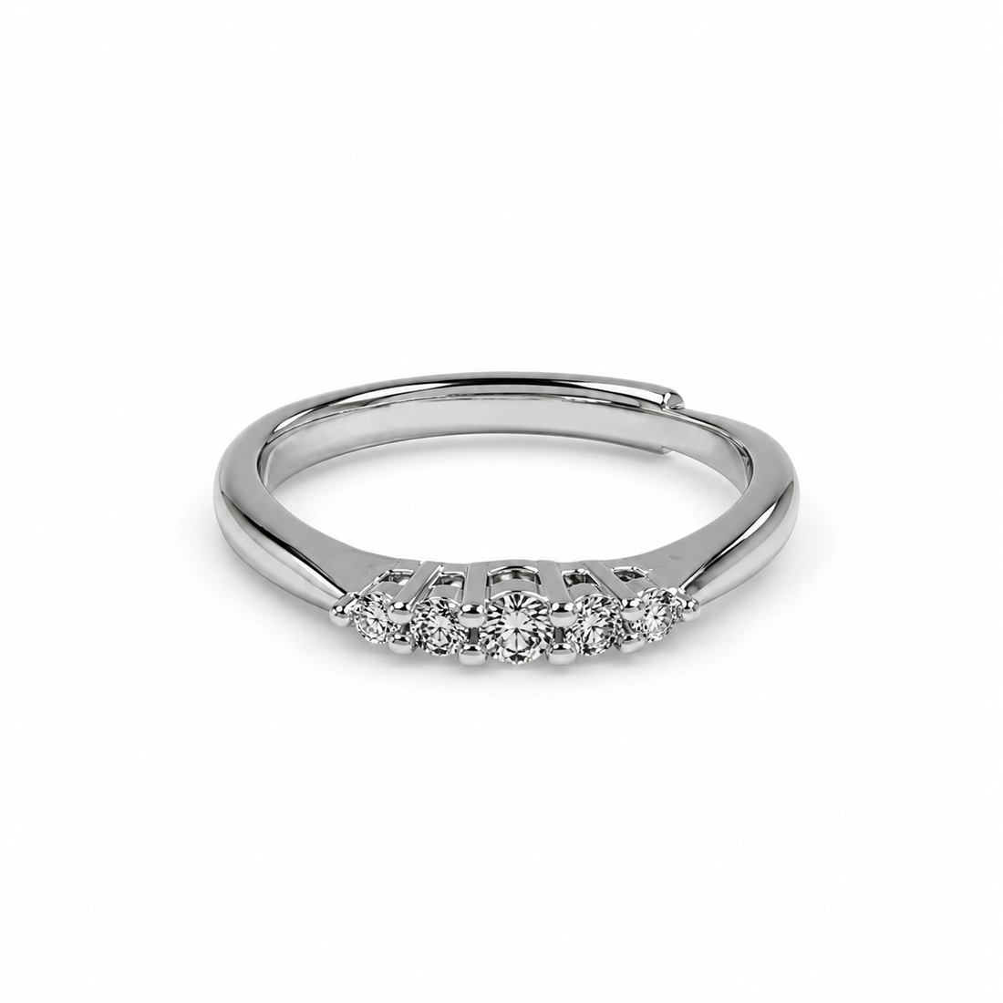 Silver-Tone Zircon Ring