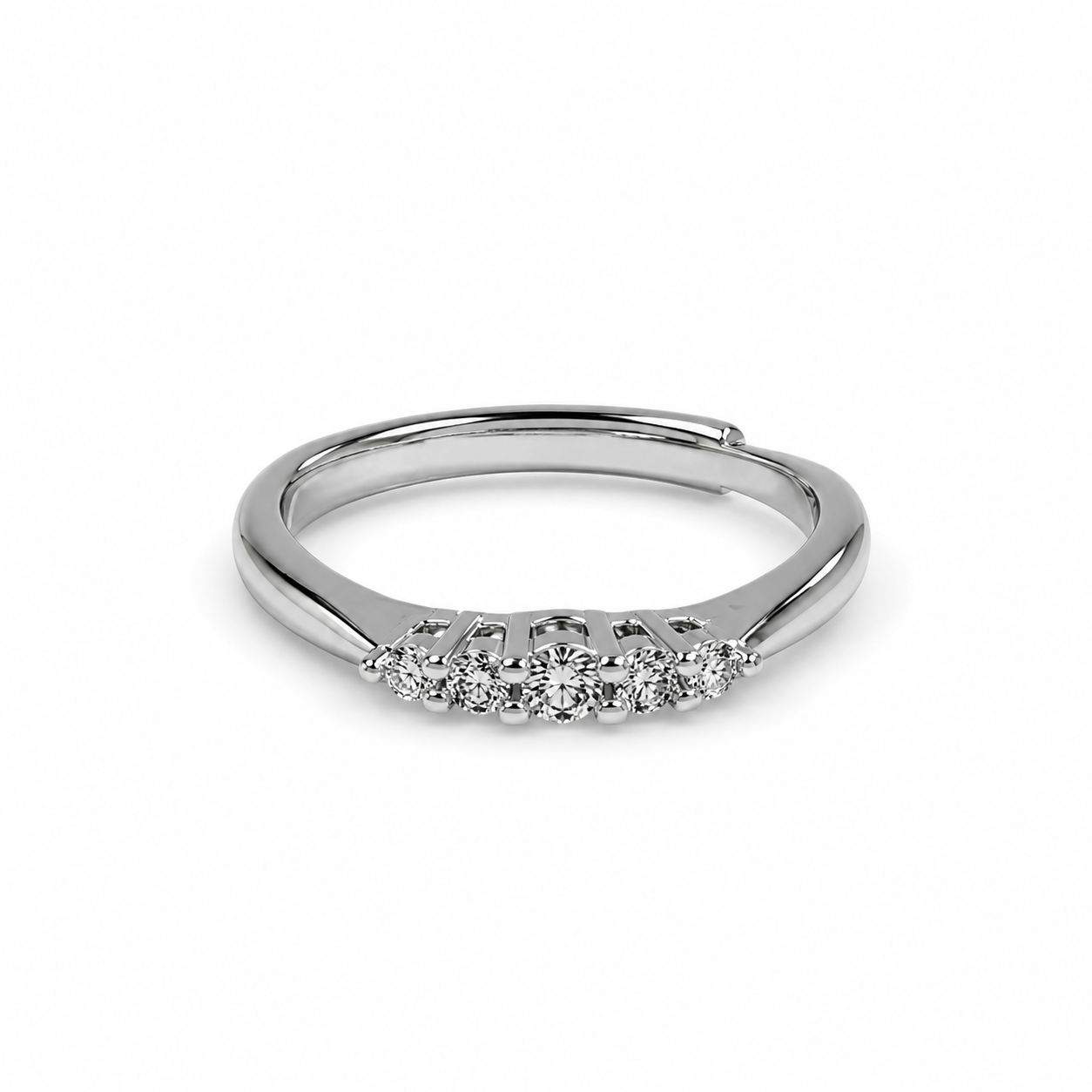 Silver-Tone Zircon Ring