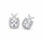 Silver Blossom Square Halo Stud Earrings