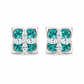 Teal Blossom Marquise Floral Stud Earrings
