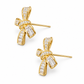 Golden Ribbon Bow Stud Earrings