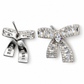 Marquise Sparkle Ribbon Bow Stud Earrings
