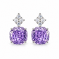 Lavender Cushion Sparkle Drop Earrings