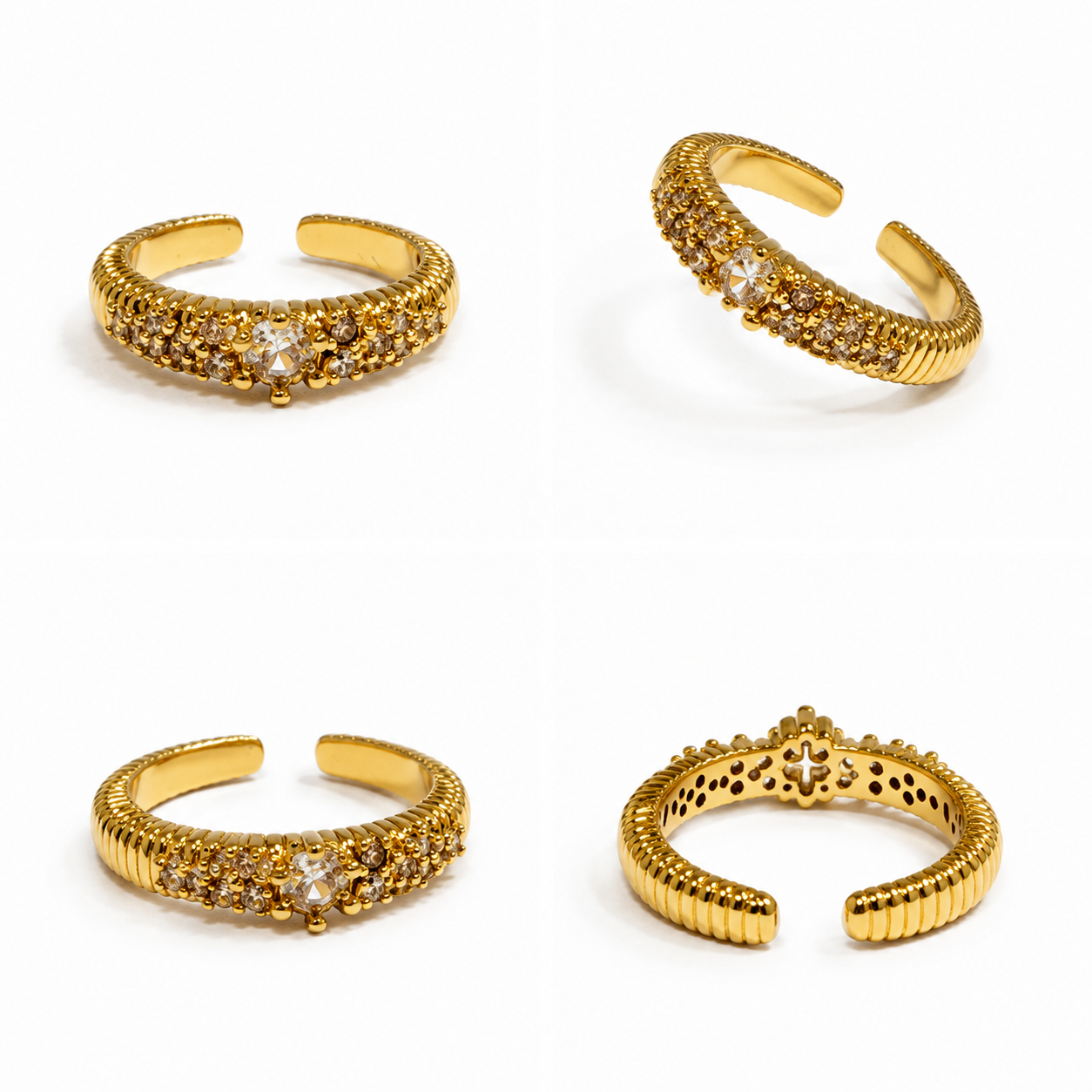 Gold-Tone Gypsophila Ring