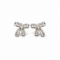 Marquise Sparkle Ribbon Bow Stud Earrings