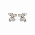 Marquise Sparkle Ribbon Bow Stud Earrings