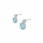 Aqua Blue Cushion Sparkle Drop Earrings