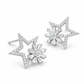 Silver Starlight Sunburst Stud Earrings